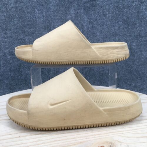 Nike Sandals Womens 13 Mens 12 Calm Slide Yellow Slip On Comfort Open Toe Casual - Picture 2 of 16