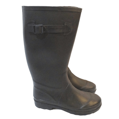 MARC JACOBS Matte Black Tall Wellies Rain Boots Gumboots Size 6.5 /37 Skull Logo - Picture 10 of 10