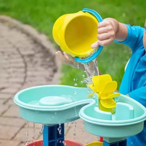 Step 2 Double Spin and Showers Water Table Kids Water Play Table With Accessory - Picture 3 of 5