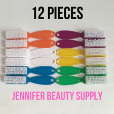 12 PC MANICURE PEDICURE NAIL CLEANING SCRUB BRUSH ART POWDER DUST US SELLER