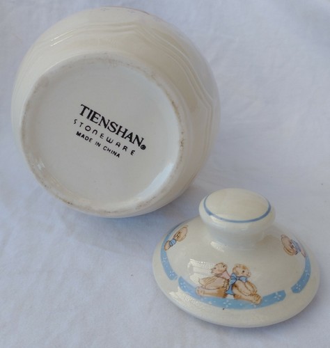 Tienshan Theodore Country Bear 10 pollici 7 barattoli biscotti set 2 pezzi vintage - Foto 7 di 12