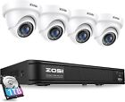 Zosi 8Vma-419W4S-10-Us 8 Channels 4 Cameras Video Surveillance System, White