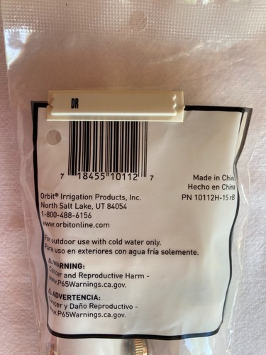 Orbit 10112H Mister System 1/2” PVC Slip Fitting w/ Nozzle, 5/Bag - Picture 4 of 4