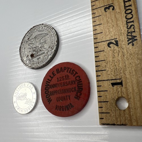 Lotto misto H4 gettoni vintage retrò monete NRA aquila SUNOCO chiesa di Rappahannock - Foto 3 di 6