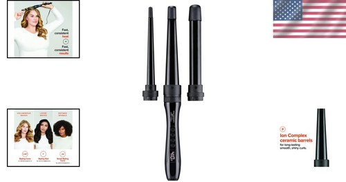 Express Ion Unclipped Curling Wand with 3 Ceramic Barrels for All Hair Types - Picture 2 of 8