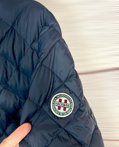 HACKMAN Daunenjacke Puffer leicht gesteppt Druckknopfleiste dunkelblau Gr. M (5) - Bild 10 von 14