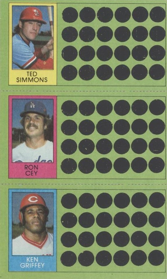 1981 Topps Baseball Scratch-Off - Ken Griffey Sr. Ron Cey Ted Simmons #63-73-91 - 1 of 1