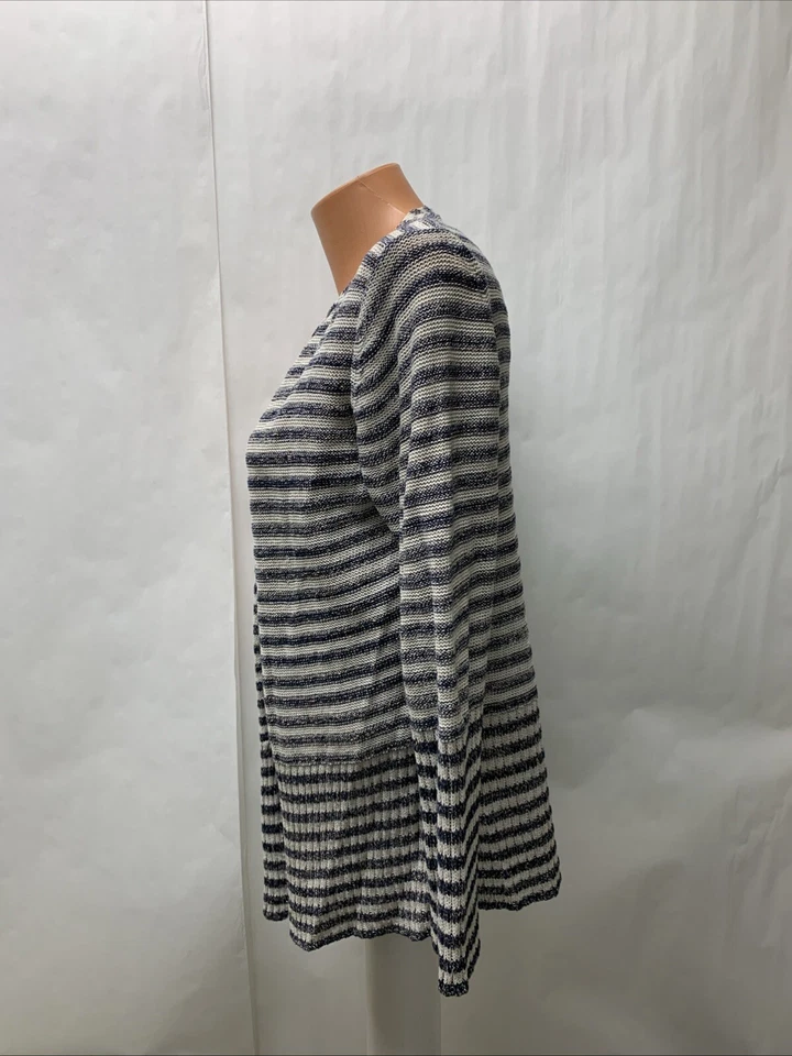 Cárdigan Coldwater Creek para mujer grande 14 rayas aspecto metálico frente abierto Foto 4 de 4