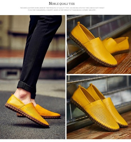 Mode Herren Handarbeit Halbschuhe Echtleder Mokassins Slipper Wanderschuhe - Bild 15 von 27