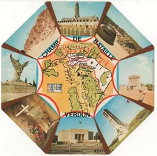 GRANDE CARTE POSTALE : VERDUN - CHAMP DE BATAILLE - 15 x 15 cm - MILITARIA 14-18