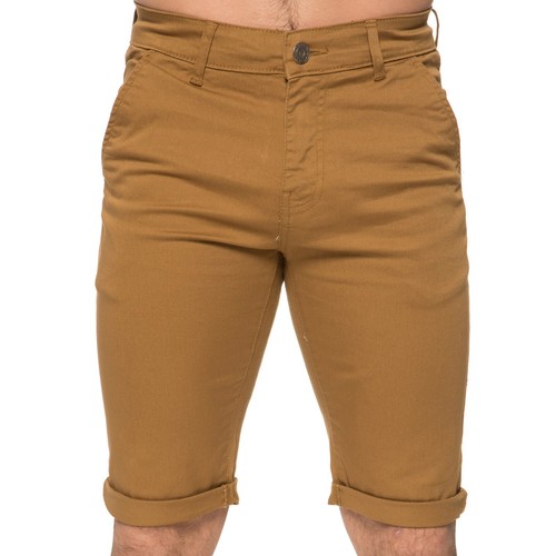 Enzo Mens Chino Shorts Slim Fit Cotton Stretch Casual Summer Beach Half Pants - Picture 8 of 41