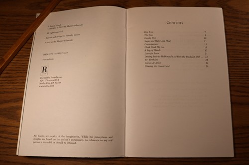 A Bag of Hands by Mather Schneider 2018 Rattle Poems - Picture 2 of 3