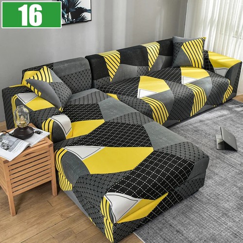 Elastic Sofa Cover Slipcover 1/2/3/4 Seater Sectional L-Shaped Corner Sofa Cover - Picture 21 of 58