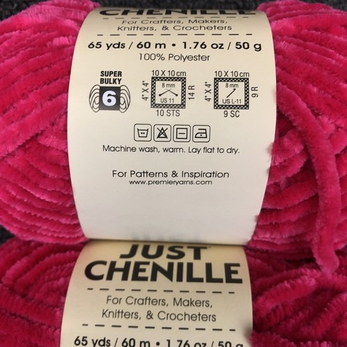 Lot Of 3 Premier Yarn Just Chenille Hibiscus Yarn - Picture 3 of 4