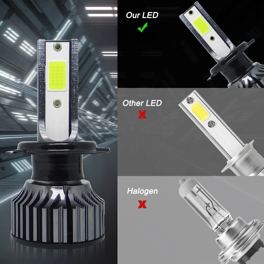 Pair H1 H3 H4 H7 9005 9006 LED Headlight Bulbs Conversion Beam