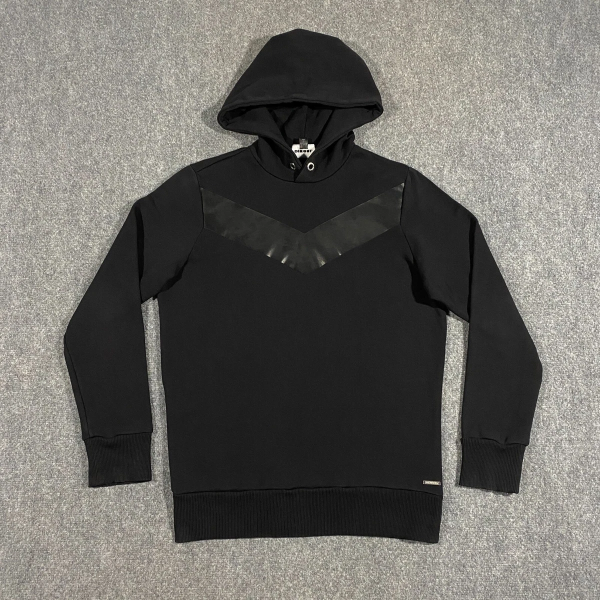 Diesel Hoodie S Mangala Lth Leather Chevron Hoodie Adult Small