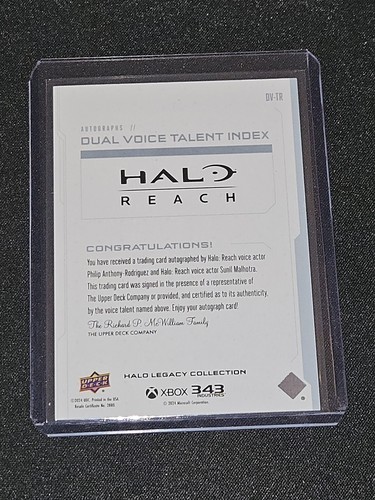 2024 UD Halo Legacy Philip Rodriguez Sunil Malhotra Dual Voice Talent Auto /117 - Picture 2 of 2