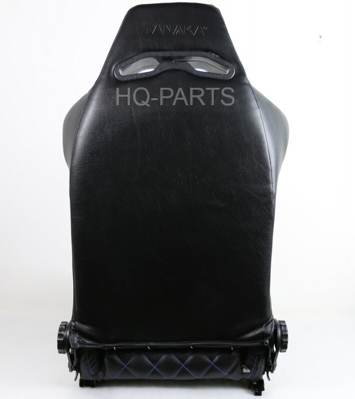 椅子 cousa 2 X TANAKA BLACK PVC LEATHER RACING SEATS RECLINABLE BLUE