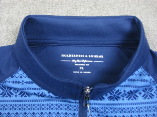 Nuevo con etiquetas Pullover de Golf Holderness & Bourne Para Hombres The Robinson 1/4 Cremallera Talla XL Copos de Nieve - Imagen 3 de 8