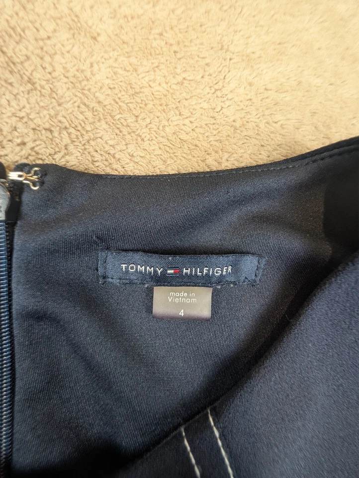 Vestido Tommy Hilfiger A8HC1R9C Negro Sin Mangas Botón Elastizado Buceo Crepé Talla 4 Foto 3 de 4