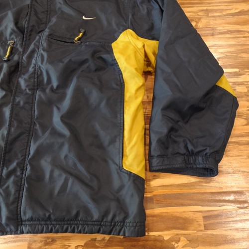 Vintage Nike Reversible Jacket Men Large Blue Yellow Nylon Fleece NO ZIPPER - Picture 9 of 18