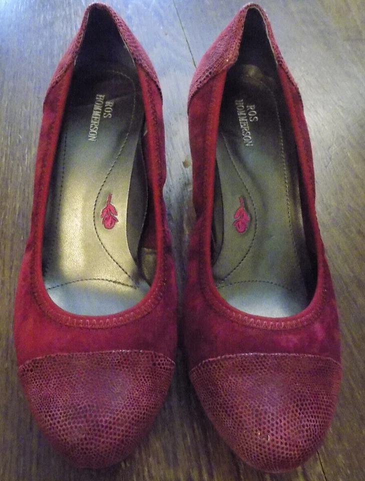 Ros Hommerson Harlow бордовая замша змея крышка носок и каблуки 2» на танкетке насосы 7 WW - Изображение 2 из 4