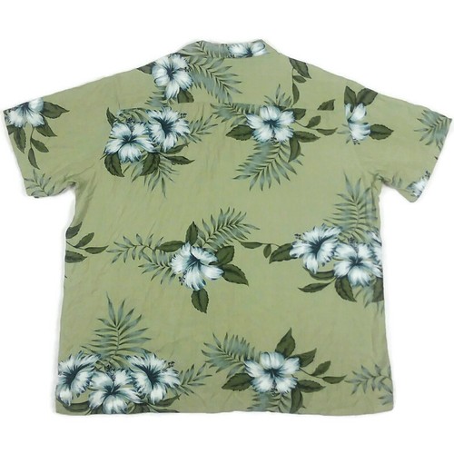Breakwater Hawaiian Shirt Mens XXL SS Button Up Green Floral Rayon Blend Pocket - Picture 4 of 11