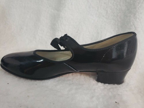 Dance Fashion sz 6 1/2 Black Mary Jane Style ribbon heel Dance shoes - Picture 7 of 12