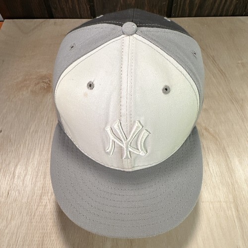 New York Yankees Hat White Gray New Era 59Fifty 5950 Size 8 Wool NY Baseball MLB - Picture 6 of 17
