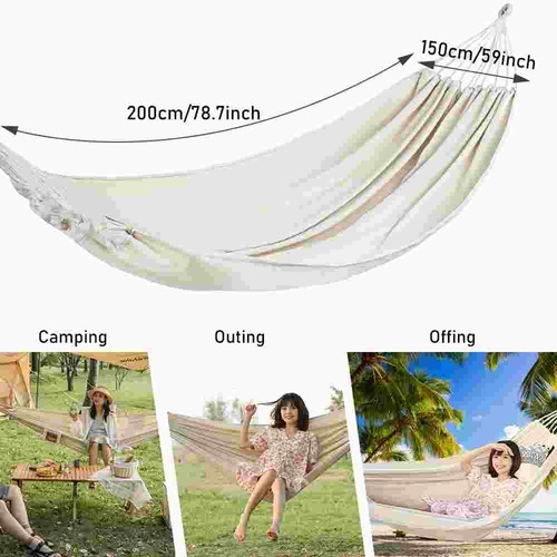 2-Person 450 LB Capacity Hammock with Premium Canvas Portable Camping Outdoor US - Picture 50 of 50