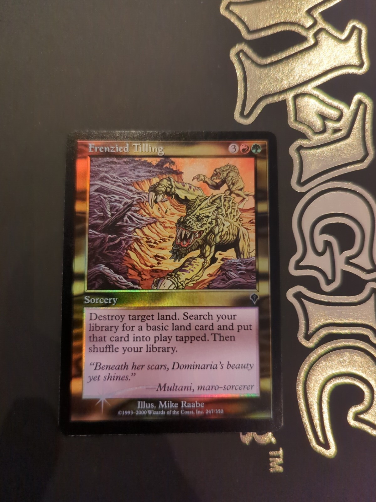 Magic Foil 247/350 Frenzied Tilling E: Invasion VO2000 Com NM Card-