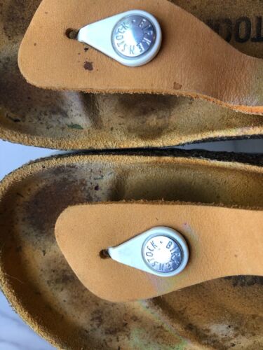 Birkenstock Gizeh Big Buckle Leather Suede Thong Sandals Women Sz 38 7-7.5 shoe - Picture 6 of 7