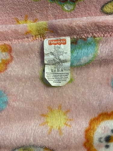 Fisher Price Rosa Animales Bebé Manta León Jirafa Elefante Caracol Tigre 30x36" - Imagen 2 de 2