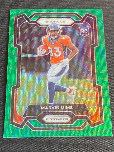 2023 Panini Prizm - Rookies Green Wave Prizm #327 Marvin Mims (RC)
