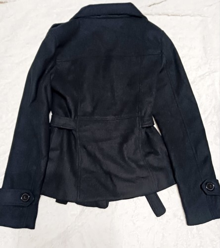 Bongo- Wool blend Pea Coat Black Womans sz M/M - Picture 2 of 4