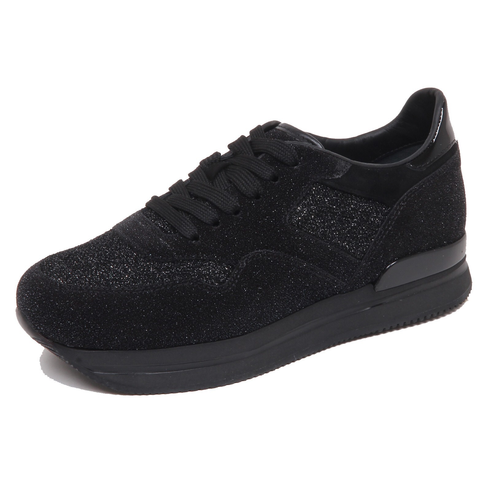 F6974 кроссовки donna black HOGAN H222 женская обувь с эффектом звездной пыли