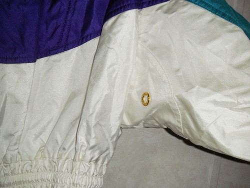 Vintage Descente Ski Snow Jacket Women 12 Purple Teal Color Block 1/4 Zip Hooded - Picture 24 of 24