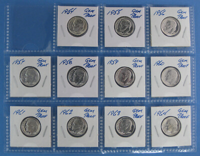 1 1956 Roosevelt Dime //// Gem Proof *Full Torch* //// 90/% Silver ////1 Coin