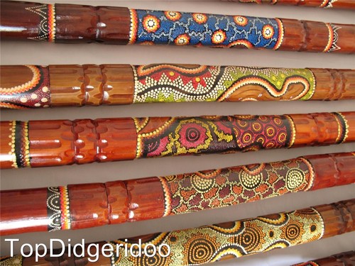 Con defectos estéticos menores ABORIGEN DIDGERIDOO ANIMAL CUIDADO A MANO Y PINTADO PUNTOS - Imagen 10 de 12