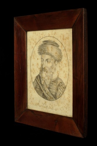 Old Portrait, Pencil Drawing Of Jean Gutenberg Circa 1850 Signed Siegel - Picture 7 of 8