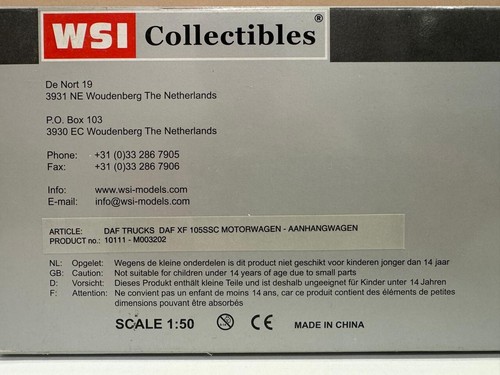 WSI truck models,DAF XF 105 SSC COMBI MOTORWAGEN-AANHANGWAGEN, DAF TRUCKS - Picture 12 of 13