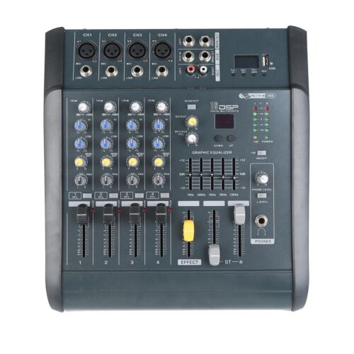 Pro 4 Kanal Audio Powered Mixer Power Mixing Verstärker Hall Amp 16DSP mit USB - Bild 1 von 7