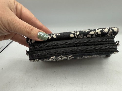 VERA BRADLEY RFID WALLET CROSSBODY CLUTCH WRISTLET CHANDELIER NOIR W/ STRAP - Picture 7 of 13