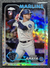 2024 Topps Chrome Logofractor JACOB AMAYA Rookie Card RC #92 Miami Marlins