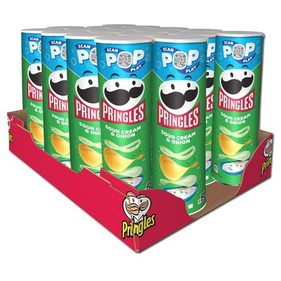 (13,33 /1kg) Pringles Sour Cream Onion Chips,19 Dosen je 185g
