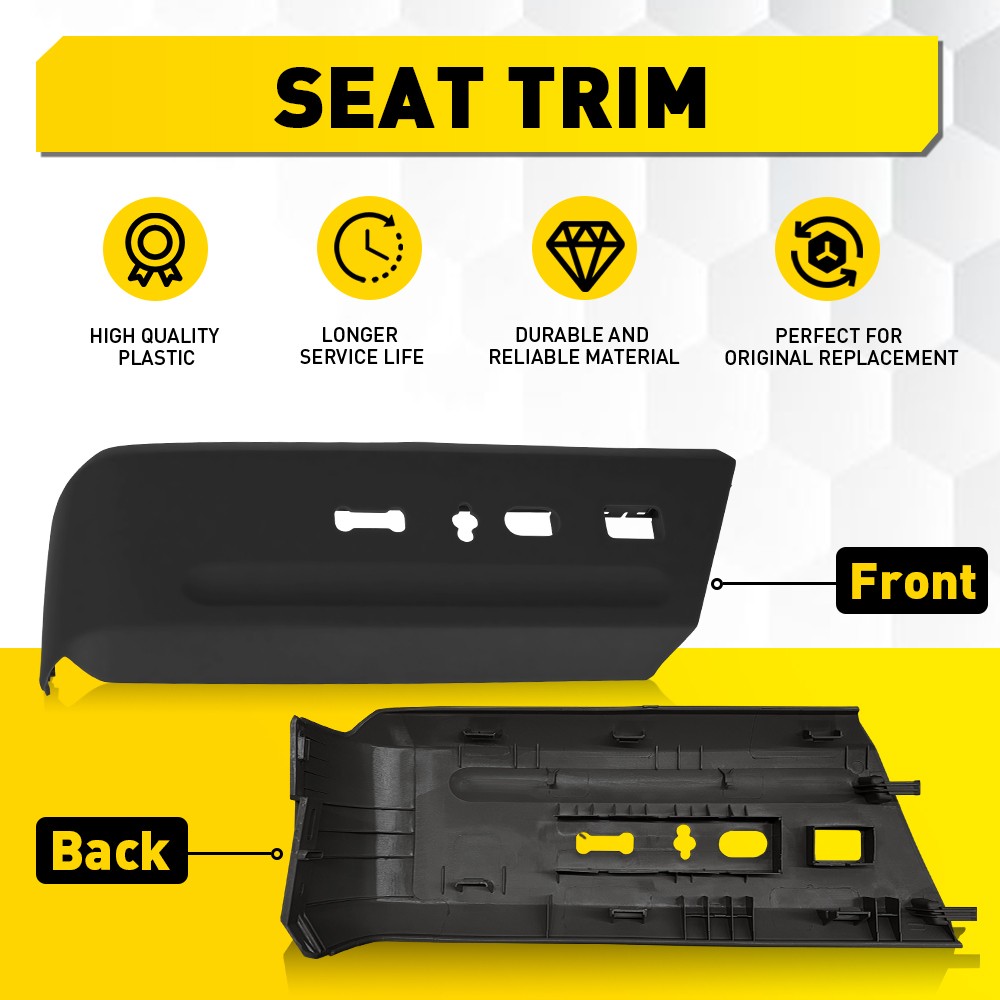 Black Left Driver Seat Trim Panel Fits For 2015-2017 Ford Expedition with 10-Way