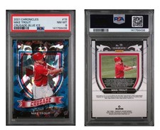 2021 Panini Chronicles 25/25 Crusade Blue Ice Prizm Mike Trout #19 PSA 8