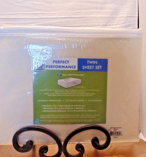 Living Quarters Perfect Performance Ivory True Grip Twin Sheet Set $120 - Picture 4 of 6