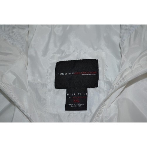 22515 Chaqueta Atlética Vintage FUBU Blanca 100% Poliéster Talla 2XL Para Hombre - Imagen 9 de 10