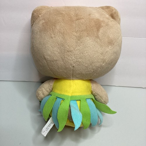 Peluche Hello Kitty 2013 hawaïenne hula fille danseuse peluche marron 9" Sanrio - Photo 4/11